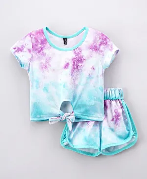 Game Begins Tie Dye Top With Shorts Set - Multicolor