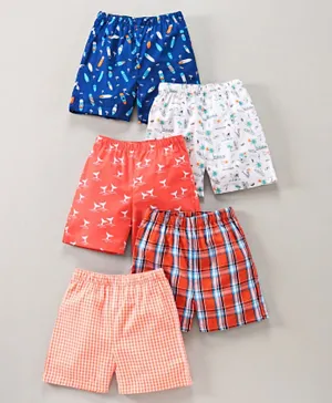 Babyhug Woven Boxers Multi Print Pack of 5 - Multicolor