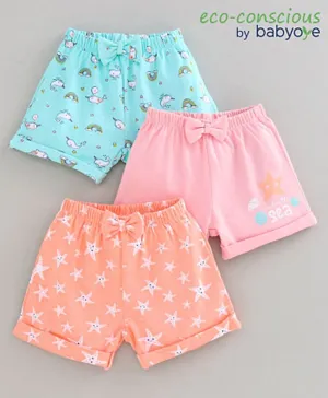 Babyoye Printed Shorts Pack of 3 Multi Print - Multicolor