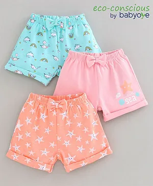 Babyoye Printed Shorts Pack of 3 Multi Print - Multicolor