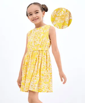 Primo Gino Floral Dress - Yellow