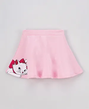Babyhug Knee Length Flare Skirt Cat Print - Pink