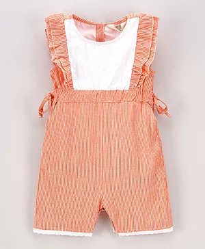 Bonfino Frill Sleeves Jumpsuit - Orange
