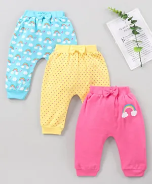 Babyhug Full Length Diaper Leggings Rainbow & Dot Print Pack of 3 - Multicolor