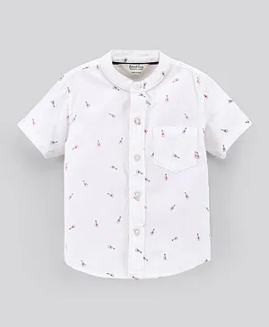 Bonfino Guitar Print Shirt - Off White