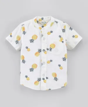 Bonfino Pineapple Print Shirt - Off White