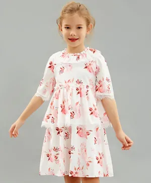 SAPS All Over Printed Floral Dress - Pink