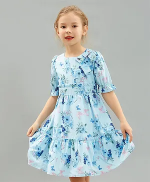 SAPS All Over Printed Floral Printed - Blue