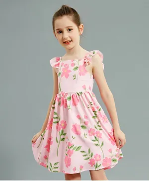 SAPS All Over Printed Floral Dress - Pink