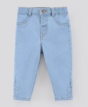 Bonfino Ankle Length Denim Washed Jeans - Blue