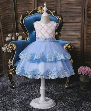 Kookie Kids Flower Applique Dress - Blue