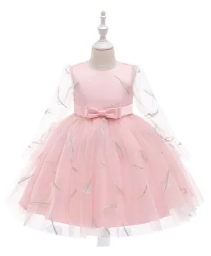 Kookie Kids Leaf Applique Dress - Pink