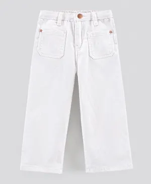 Bonfino Ankle Length Flared Jeans - White