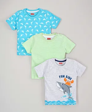 Babyhug Half Sleeves Printed T-Shirts Pack of 3 - Multicolor