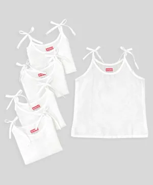 Babyhug 100% Cotton Sleeveless Jhabla Solid Pack of 5 - White