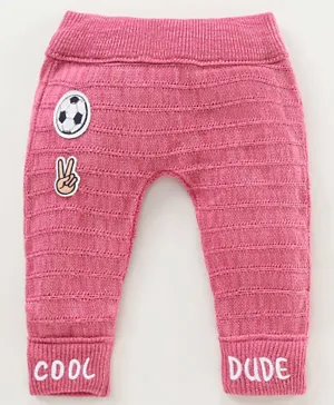Babyhug Knitted Full Length Pajama Ball Patch - Pink
