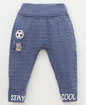 Babyhug Knitted Full Length Pajama Ball Patch - Blue