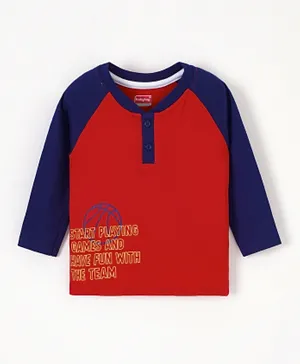 Babyhug Full Sleeves T-Shirt Multiprint - Red
