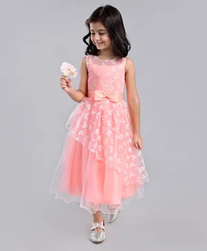 Babyhug Party Shimmered Frock - Peach
