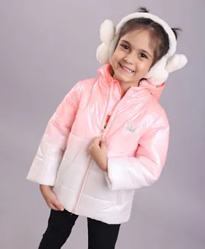 Babyhug Full Sleeves Color Block Hooded Jacket - Pink