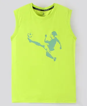 Pine Active Sleeveless T-Shirt Football Print - Green