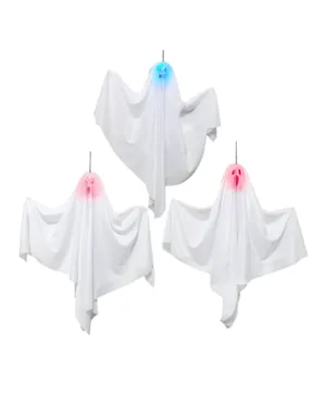 Mad Costumes 3 Pack Hanging Ghosts Halloween Accessory - White