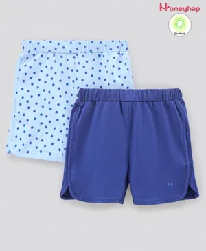 Honeyhap Premium 100% Cotton Printed Jersey Shorts with Bio Finish Pack of 2 - Angel False Limoges