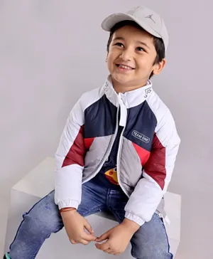 Babyhug Full Sleeves Jacket Color Block Print- Multicolor