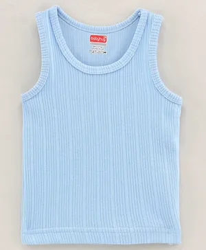 Babyhug Cotton Sleeveless Thermal Vest Solid Colour- Blue
