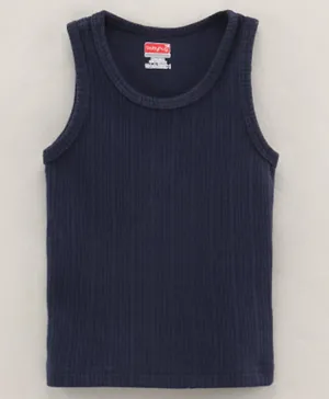 Babyhug Cotton Sleeveless Thermal Vest Solid Colour- Navy Blue