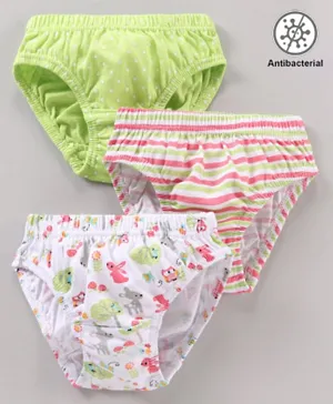 Babyhug 100% Cotton Antibacterial Panties Pack of 3 - Multicolour