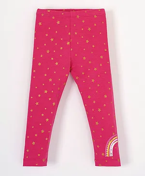 Babyhug Full Length Legging Star Print - Maroon