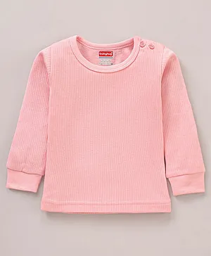 Babyhug Full Sleeves Solid Color Thermal Vest - Pink