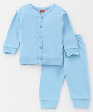 Babyhug Full Sleeves Thermal Innerwear Set - Blue