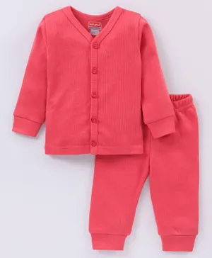 Babyhug Full Sleeves Inner Wear Thermal Set - Pink