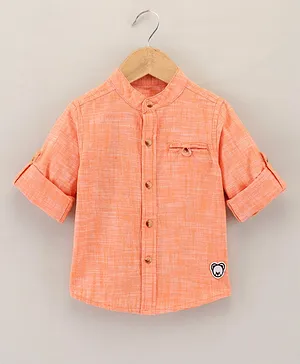 Babyhug Full Sleeves Solid Color Shirt - Orange