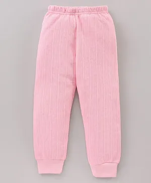Babyhug Full Length Solid Thermal Pant - Pink