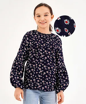 Primo Gino - Top Floral Print - Navy Blue