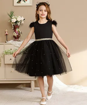 Le Crystal Embellished Tutu Dress - Black