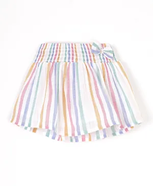 Babyhug Cotton Woven Mid Thigh Length Striped Skirt - Multicolour