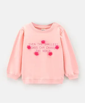 Bonfino Flower Embellished Sweatshirt - Pink