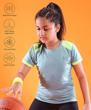 Pine Active Skin Friendly & Breathable Half Sleeves Sportswear T-Shirt - Grey Green