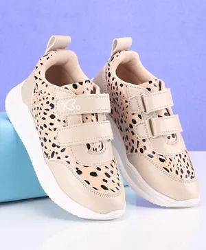 Babyoye Sneaker Shoes with Velcro Closure Leopard Print - Cream