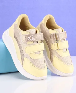 Babyoye Sneakers with Velcro Closure Glitter Detail - Yellow