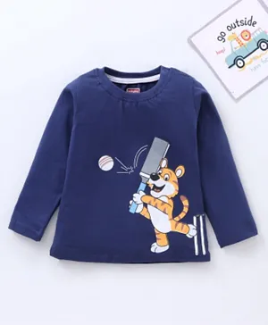 Babyhug Full Sleeves T-Shirt Tiger Print - Blue