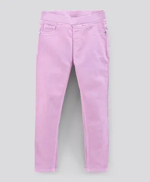 Primo Gino Cotton Woven Ankle Length Jeans Solid Colour - Purple
