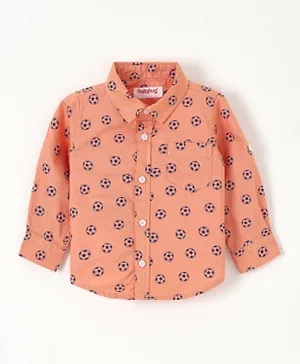 Babyhug Full Sleeves Shirt Football Print - Orange