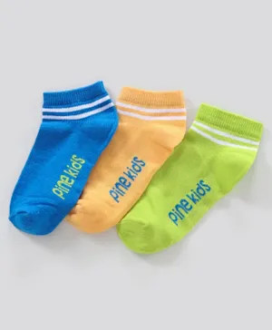 Pine Kids Ankle Length Anti Microbial Washed Socks Pack of 3 (Color May Vary)