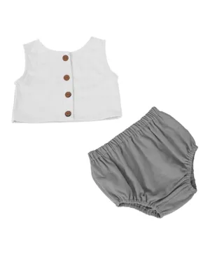 Vanya's Closet Jessie Vest Top And Bloomer Set - Grey