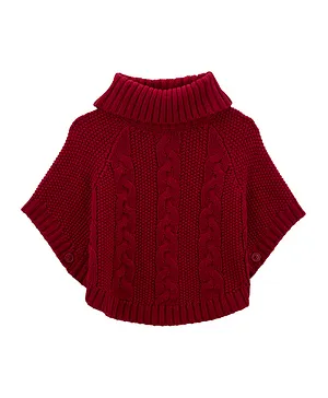 Carter's Cable Knit Poncho - Red
